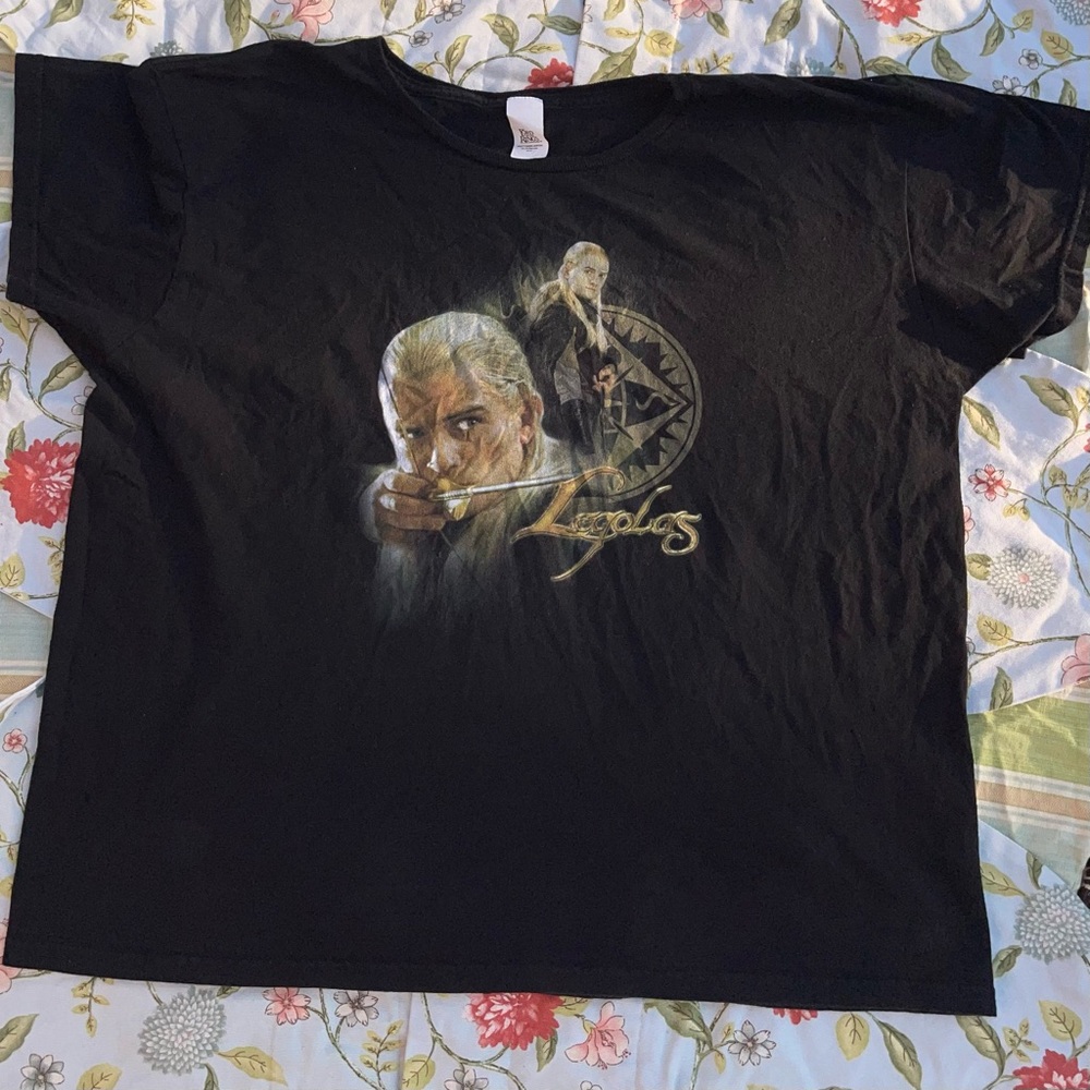 Vintage The Lord of the Rings Legalos Black Graphic T-Shirt - Picture 12 of 14